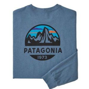 Patagonia Fitz Roy Scope Long Sleeve Responsibili-tee Men's Small Blue Used